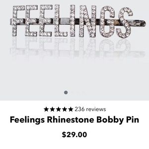 Kitsch rhinestone Feelings barrette/Bobby. Retsil 29
